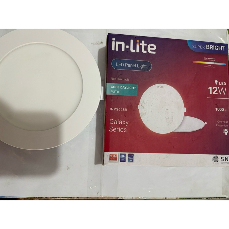 DOWNLIGHT INLITE COOL DAY LIGHT 1000lm IN LITE LED Panel 12W 12 WATT ...