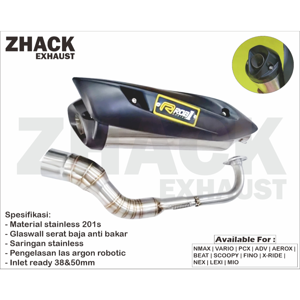 Rob1 Racing Exhaust for All Automatic Motorcycles Vario, Scoopy, PCX ...