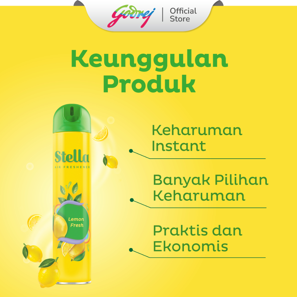 Stella Aerosol Lemon 350ml - Pengharum Ruangan - Gambar 2