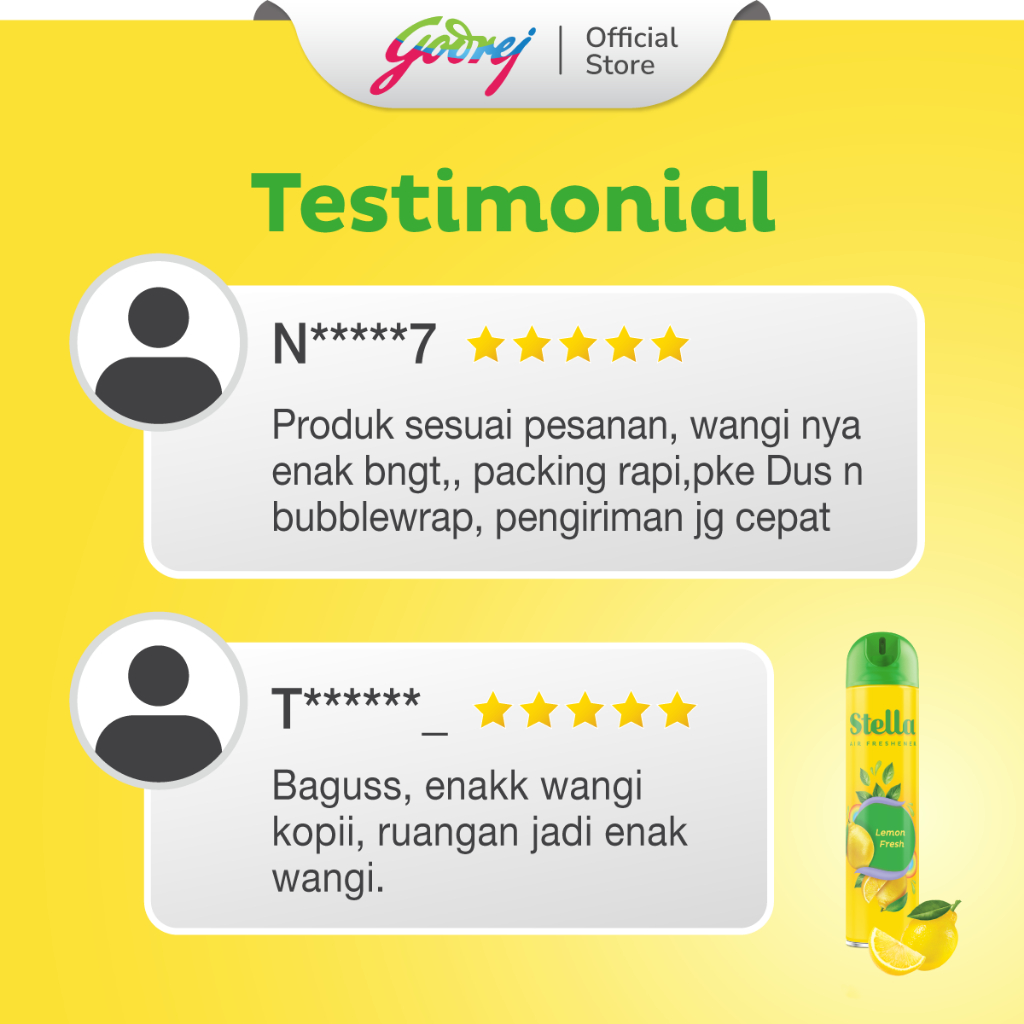 Stella Aerosol Lemon 350ml - Pengharum Ruangan - Gambar 4