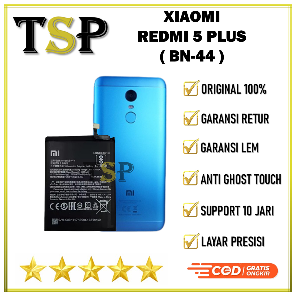 BATERAI XIAOMI BN-44 Redmi 5 PLUS Batre Batrai Baterai ORIGINAL 100%