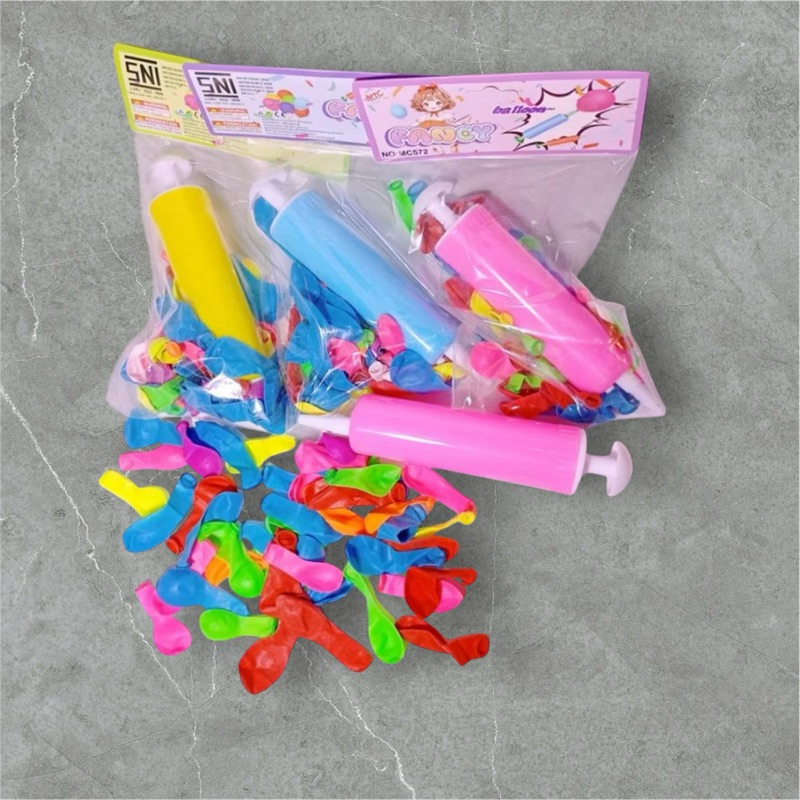 Pompa Balon Free Balon Air Fancy Pompq Balon Set - Gambar 2