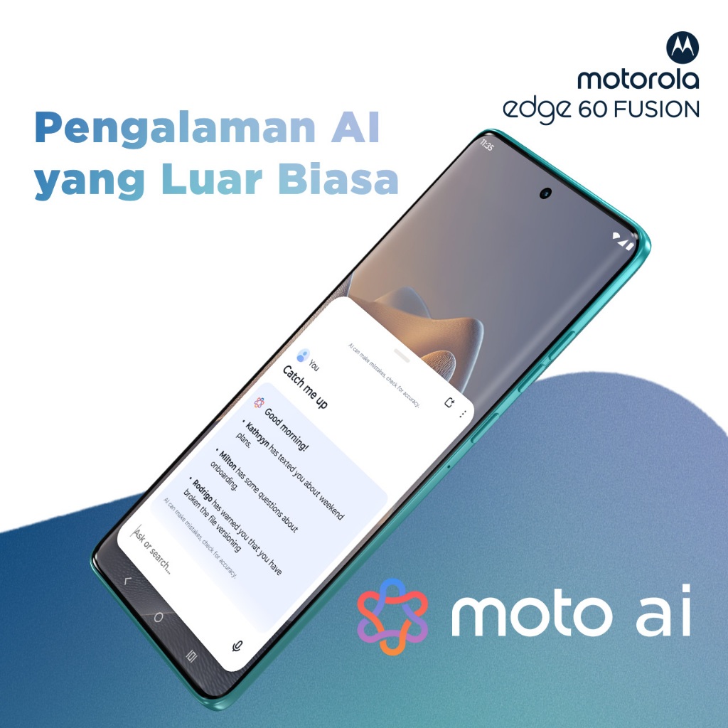 Motorola Edge 60 Fusion 5G 12/256GB - Moto AI - MTK Dimensity 7400 - 4500 nits - 6.7 inch 4D Curved Display - Gorilla Glass 7i - 120Hz - 50MP Main Camera Lytia 700C - 32MP Selfie - 5500mAh - NFC - Dolby Atmos Stereo - Bonus Charger 68W & Hard Case - Gambar 4