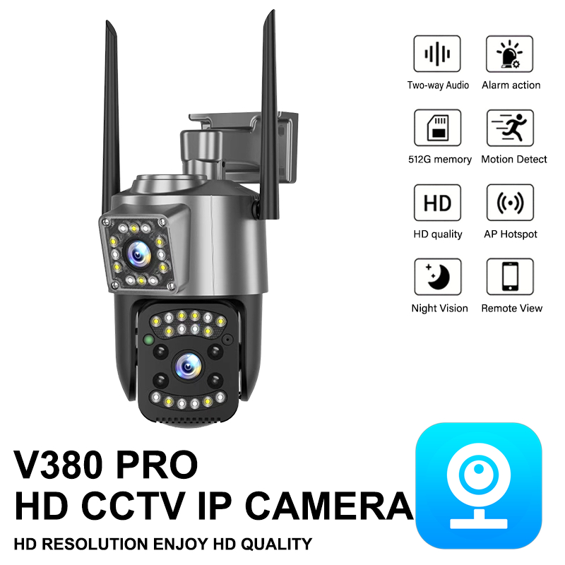 Cctv 16MP Dual Screen WIFI /4G Camera 360 Rotation Two-Way Voice Cell ...