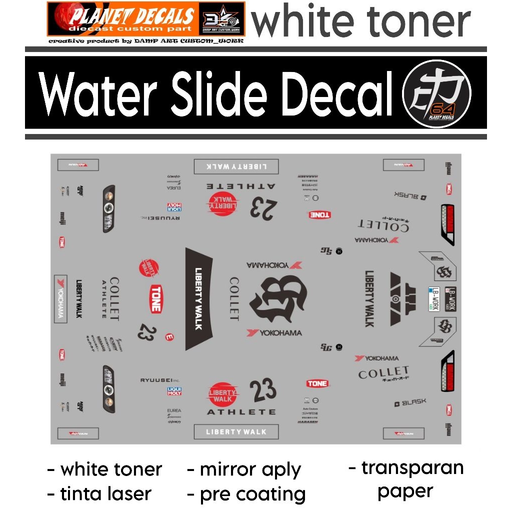 Nissan Silvia Silhouette LB KAIDO WORK hot wheels Decal (white toner ...