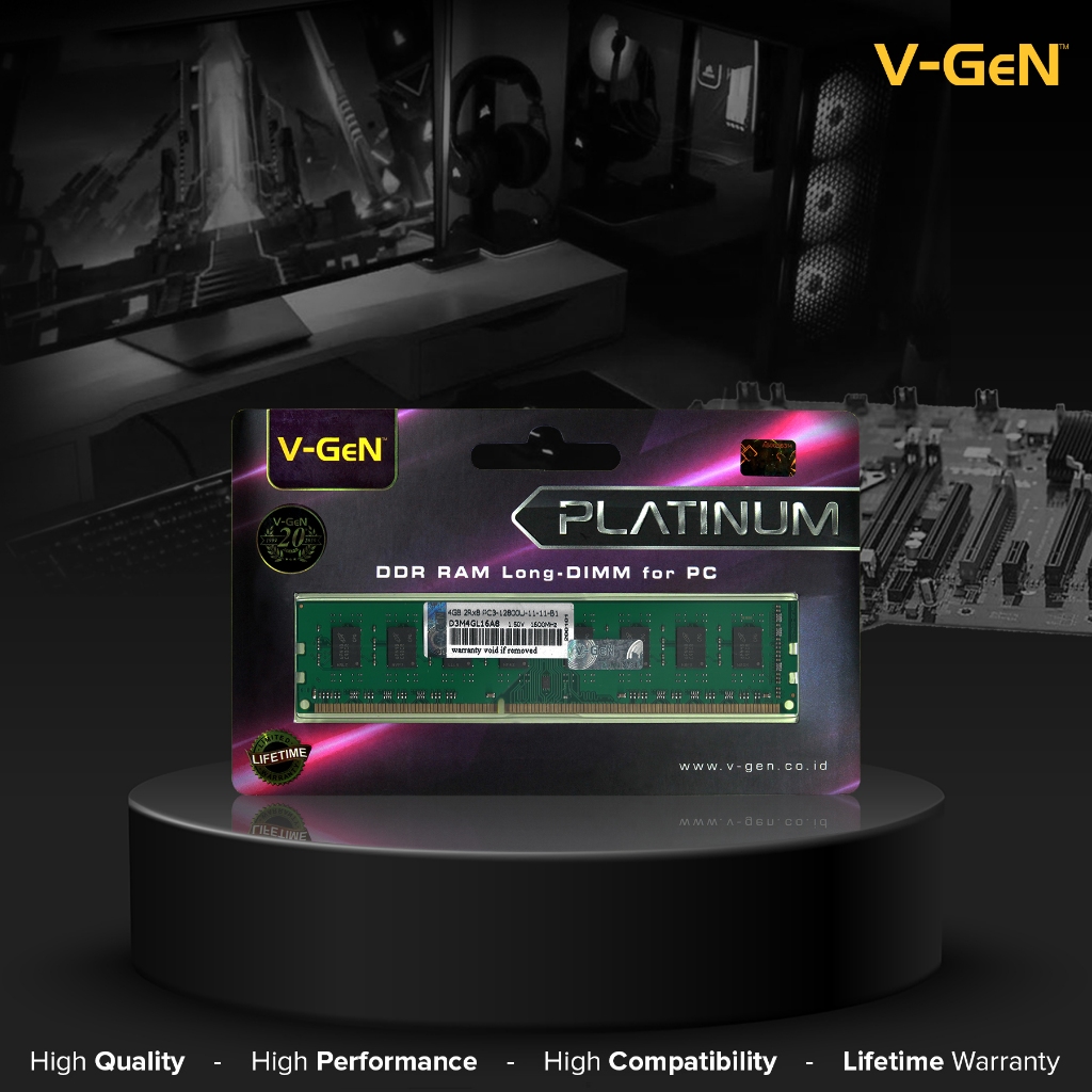 DDR3 2GB 4GB 8GB PC-12800/1600Mhz RAM PC / Komputer V-GeN DDR3L Longdimm 2/4/8 GB 1600 PC3L PLATINUM - Gambar 3