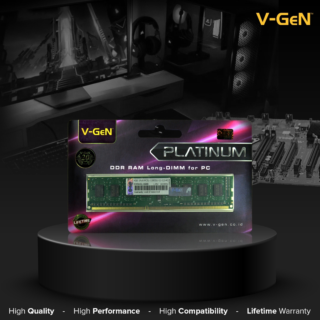 DDR3 2GB 4GB 8GB PC-12800/1600Mhz RAM PC / Komputer V-GeN DDR3L Longdimm 2/4/8 GB 1600 PC3L PLATINUM - Gambar 4