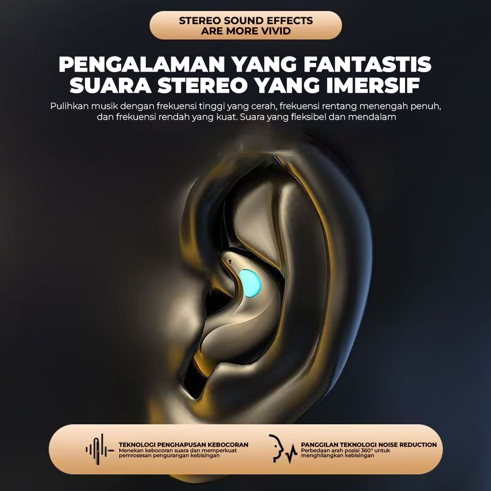 Matei COD X55 Headset Bluetooth Sleeping Earphone 5.4 True Wireless with Mic Button Control Sleep TWS Noise Reduction Waterproof - Gambar 4