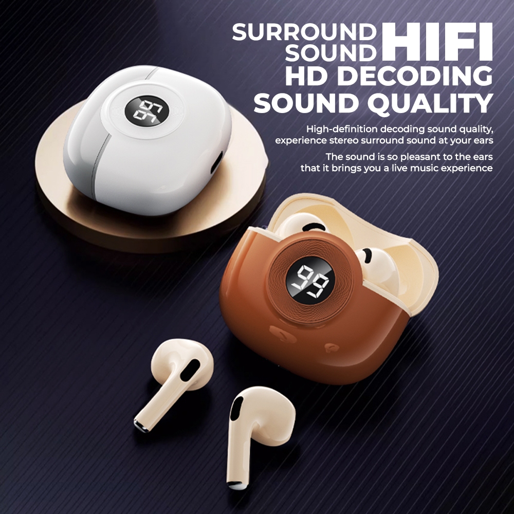 Matei COD Headset Bluetooth TWS K54 Wireless Earphones Bluetooth 5.4 In Ear HIFI Mini Waterproof Sports Music Earbuds - Gambar 2