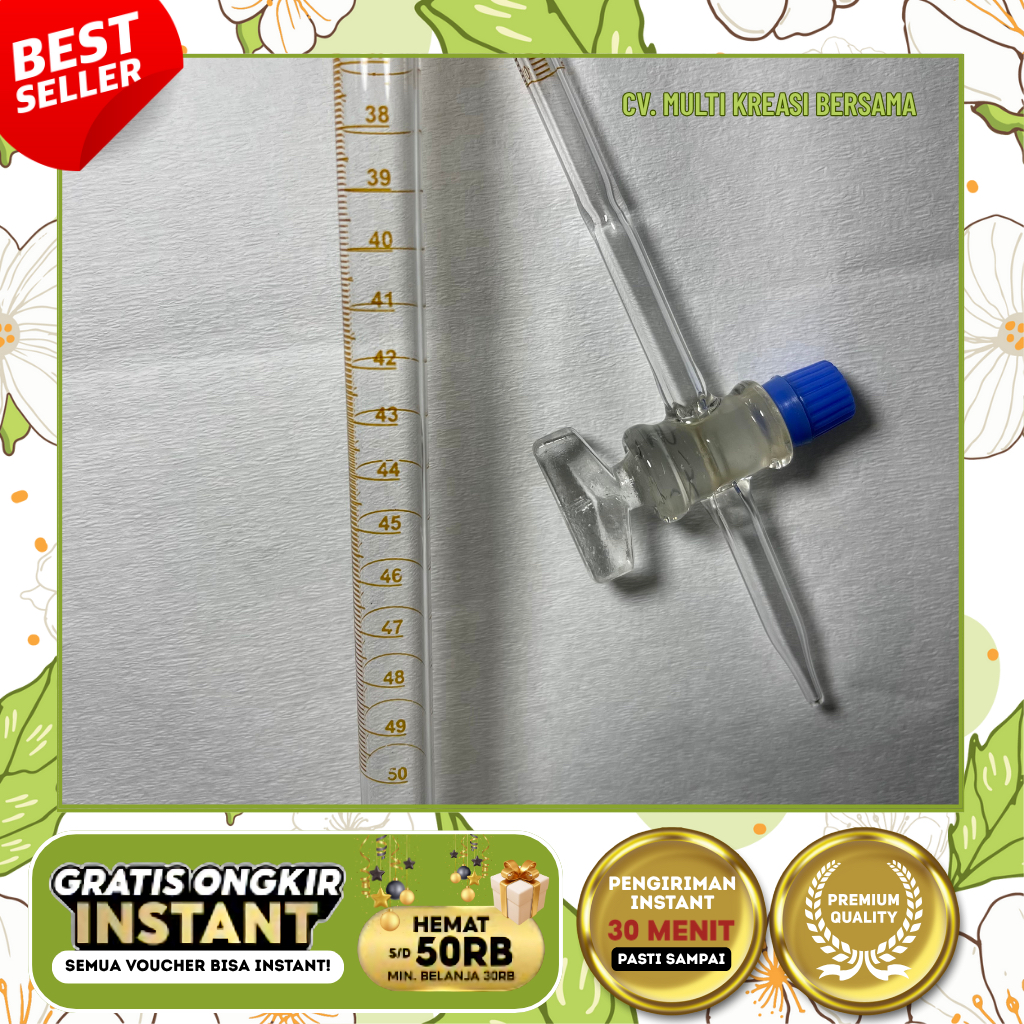 BURET 50 PYREX GLASSML BURETTE GLASS PYREX 50/ ML | Shopee Singapore