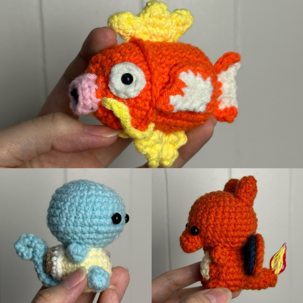 Pokemon Edition Amigurumi Keychain | Charizard Squirtle Magikarp Chibi ...