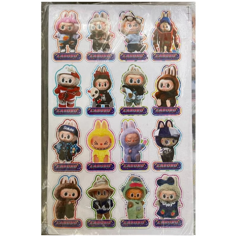 1lembar Sticker Labubu Permanen Sticker Anak - Gambar 2