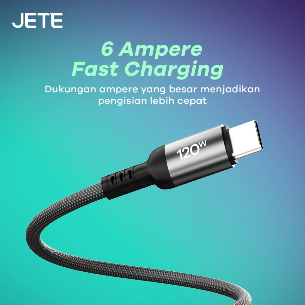 Kabel Data JETE CX18 USB to Type C 120W Magnetic Self Winding Super Fast Charging- Garansi 2 Tahun - Gambar 2