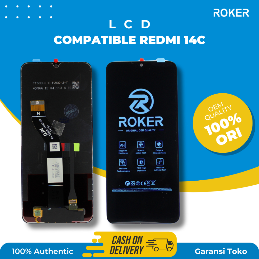 ROKER LCD TOUCHSCREEN XIAOMI REDMI 14C TS FULLSET BY ROKER