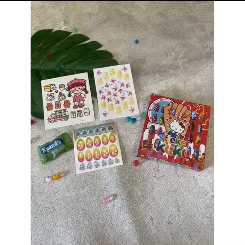 Sticker Kuku Tempel Motif 2In1 Nail Art Anak