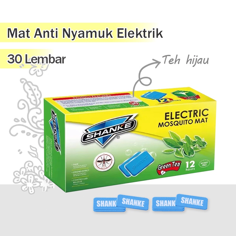 30 Lembar Mat Elektrik Anti Nyamuk Aroma teh hijau / Mat obat nyamuk listrik