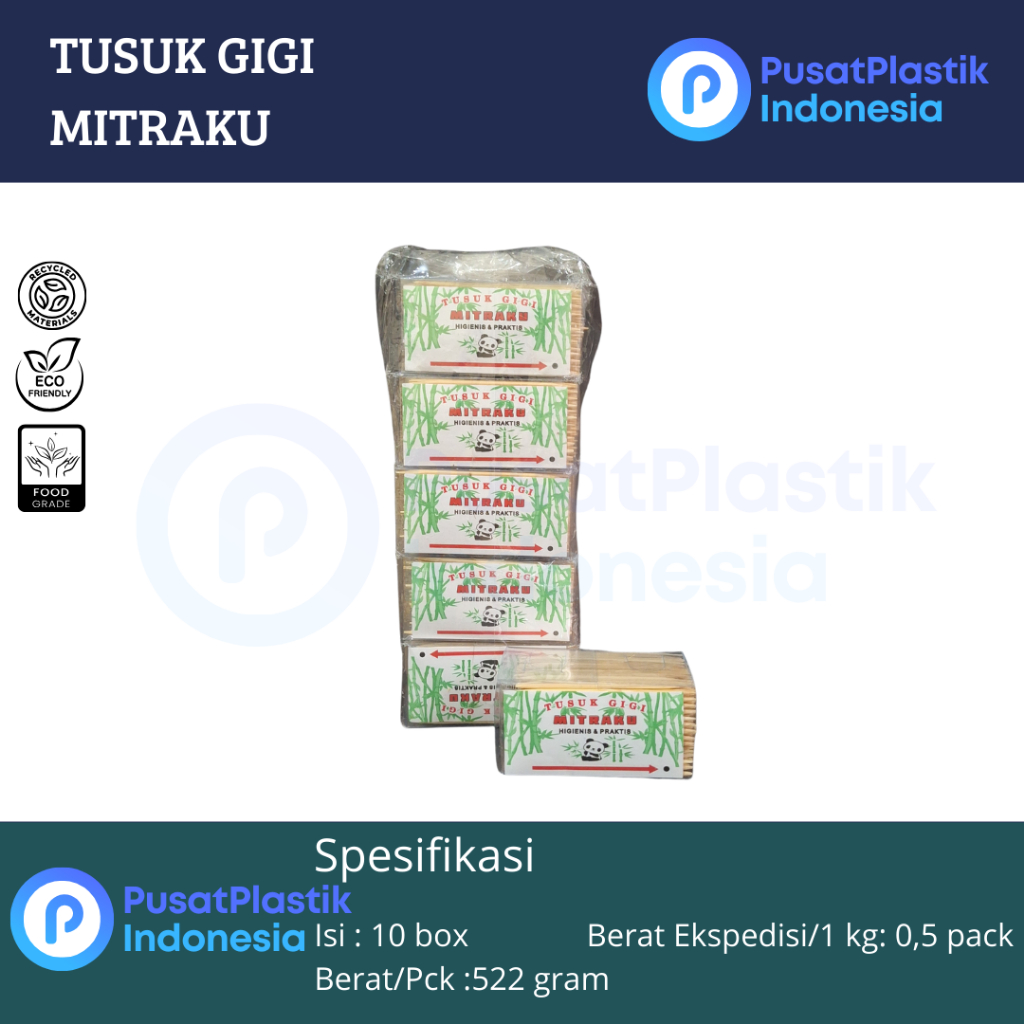 Mitraku plain bamboo toothpicks Per large pack (10 small packs ...