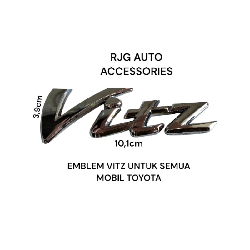 TOYOTA EMBLEM LOGO WRITING STICKER LETTER WRITING VITZ CHROMETOYOTA ...