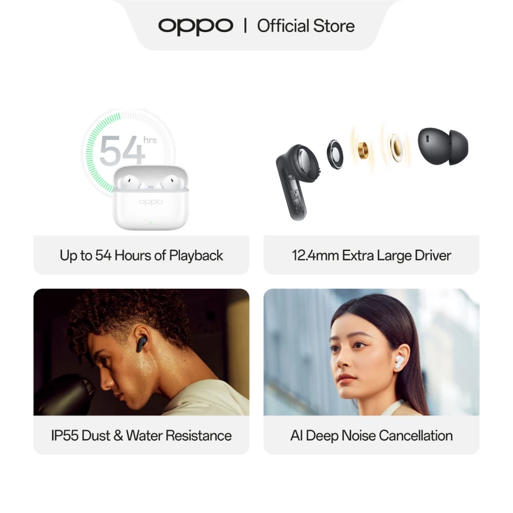 OPPO Enco Buds3 Pro True Wireless Earbuds [up to 54 hours Playback, IP55 Certification] - Gambar 3