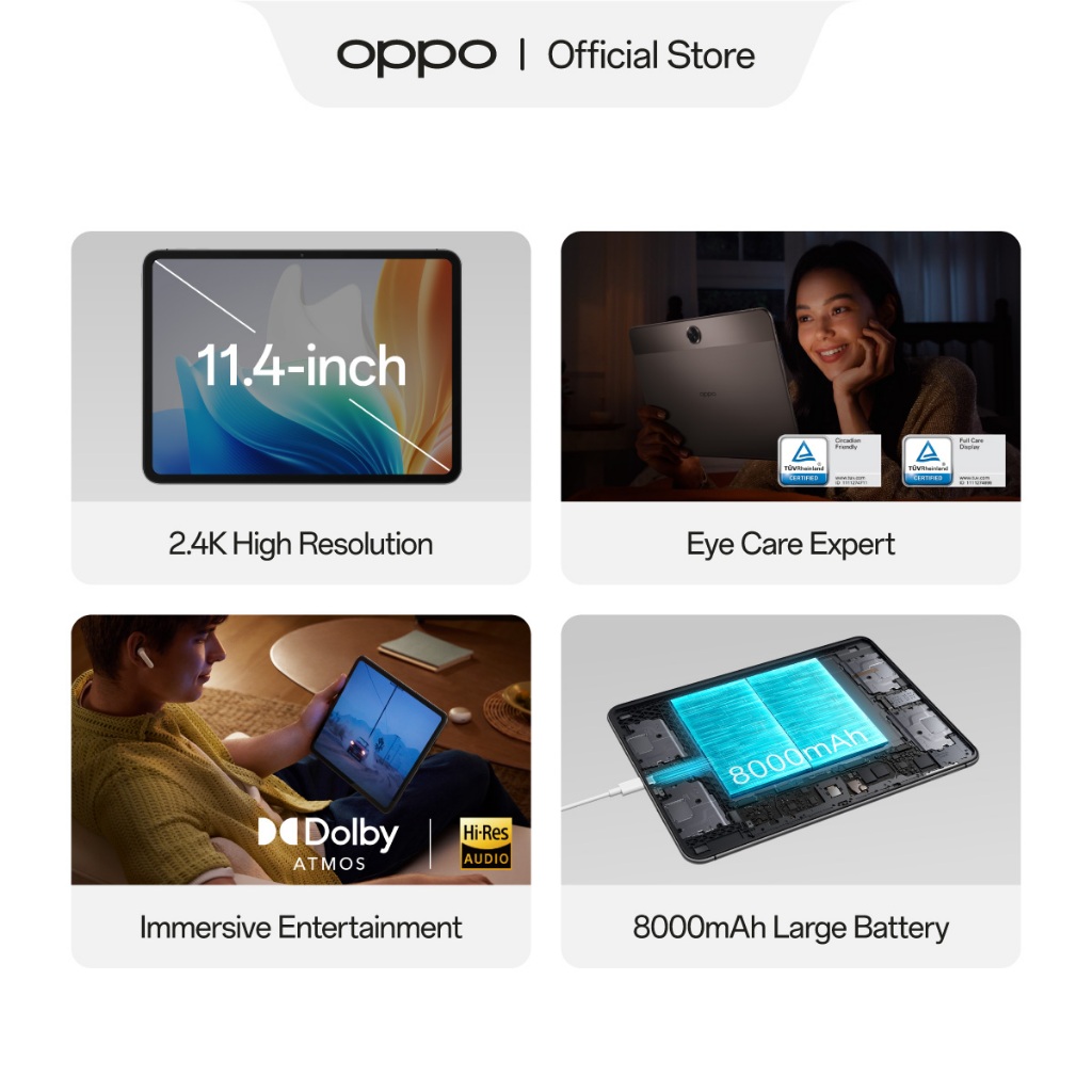 OPPO Pad Neo 6GB/128GB [2.4K ReadFit Screen, Dolby Atmos Quad Speakers, Wi-Fi Version: OPD2302] - Gambar 3