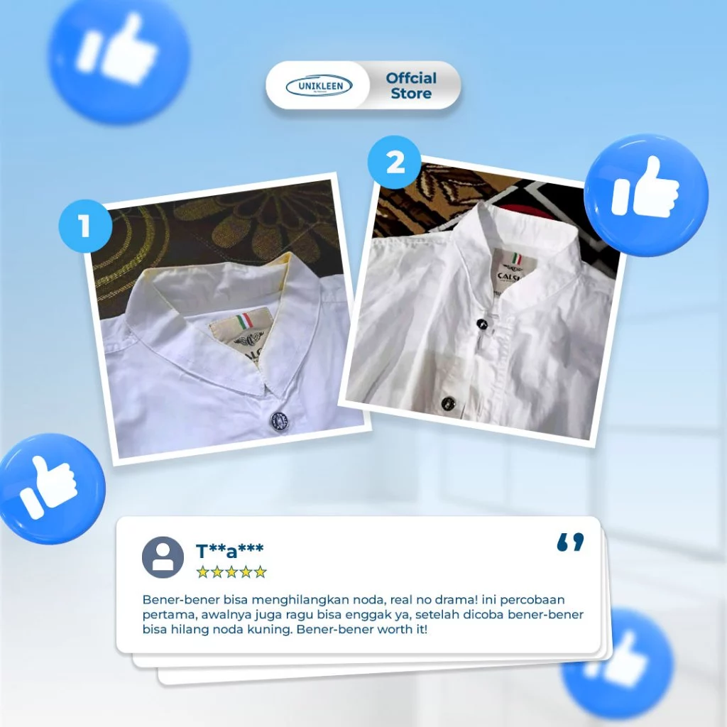 UNIKLEEN By Adreena - pembersih noda baju membandel 200gr/serbuk ajaib pembersih baju/cloth stain remover/pemutih pakaian putih ampuh - Gambar 4