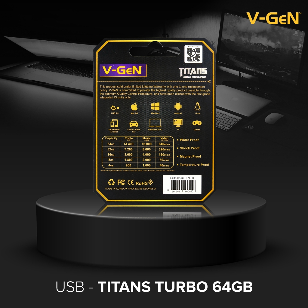 USB Flash Disk 3.0 64GB V-GeN up to 125MB/s Titans | Flasdisk | Flash Drive 64 GB Vgen - Gambar 3