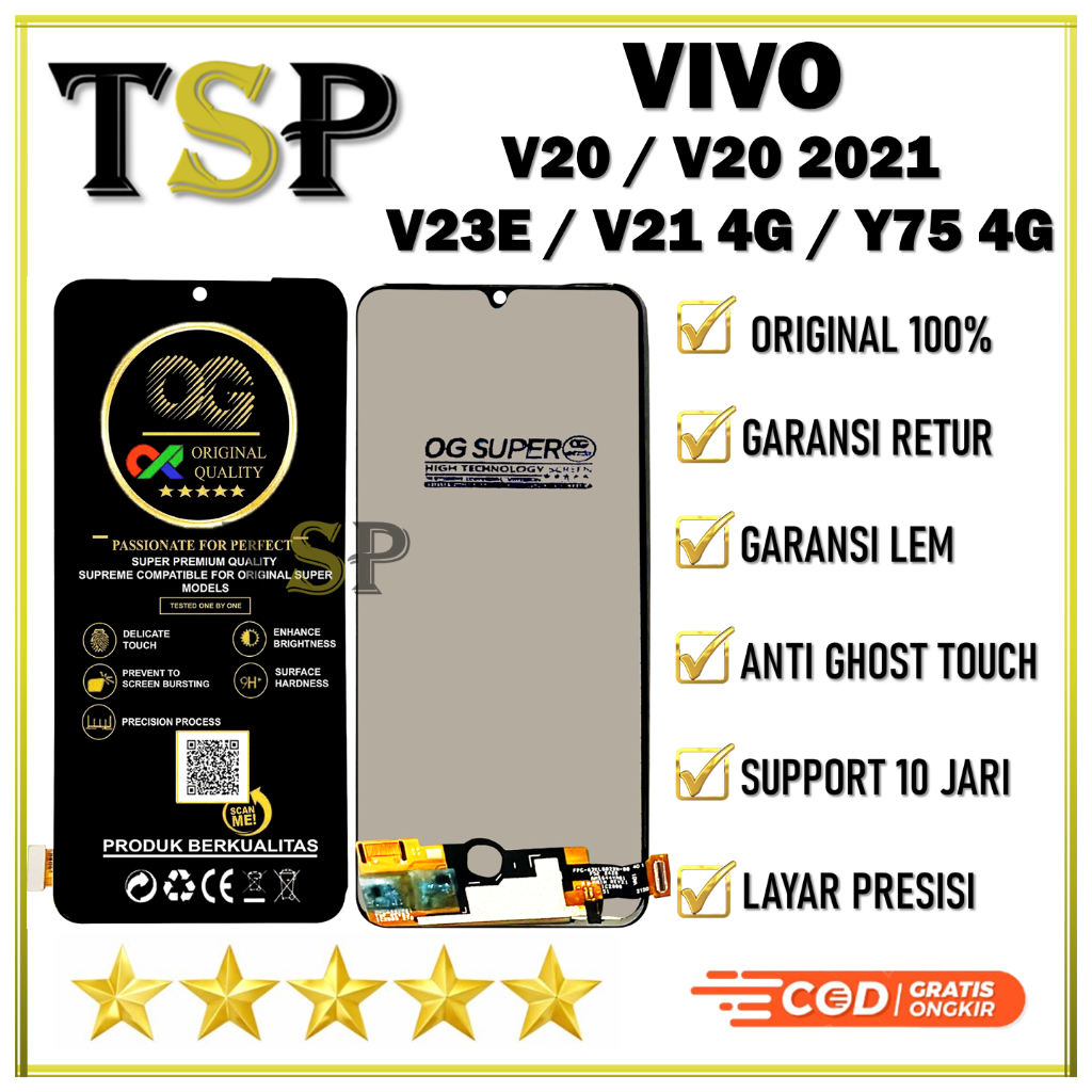 LCD TOUCHSCREEN VIVO V20 / V20 2021 / V23E / V21 4G / Y75 4G /Y73S 5G COMPLETE ORIGINAL 1 SET
