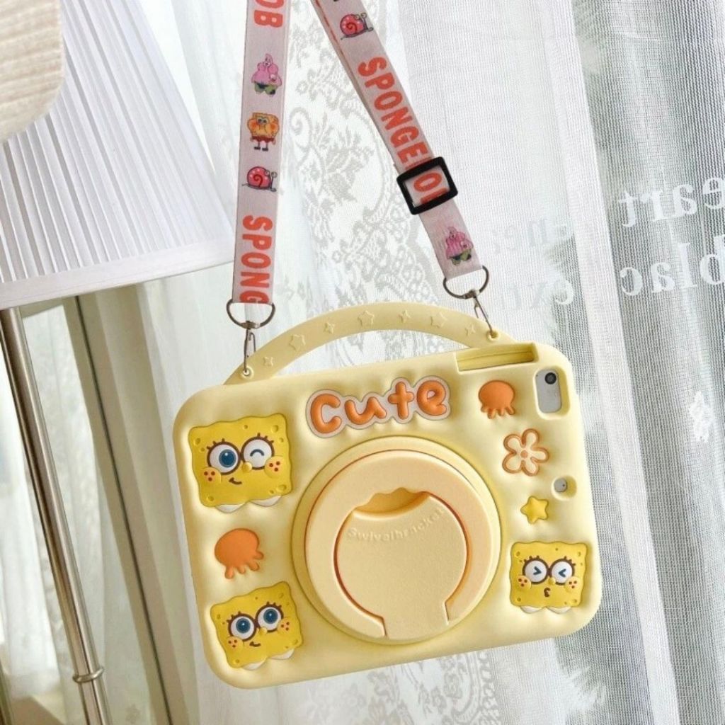 Case Ipad 11th Gen 10/ 9 8 7 10.2/ 6 5 9.7/Mini 1 2 3 4 5/ Pro 11/Air 1/2 Casing Tali Selempang Cover Motif Anak 360 Rotate Standing - Gambar 4