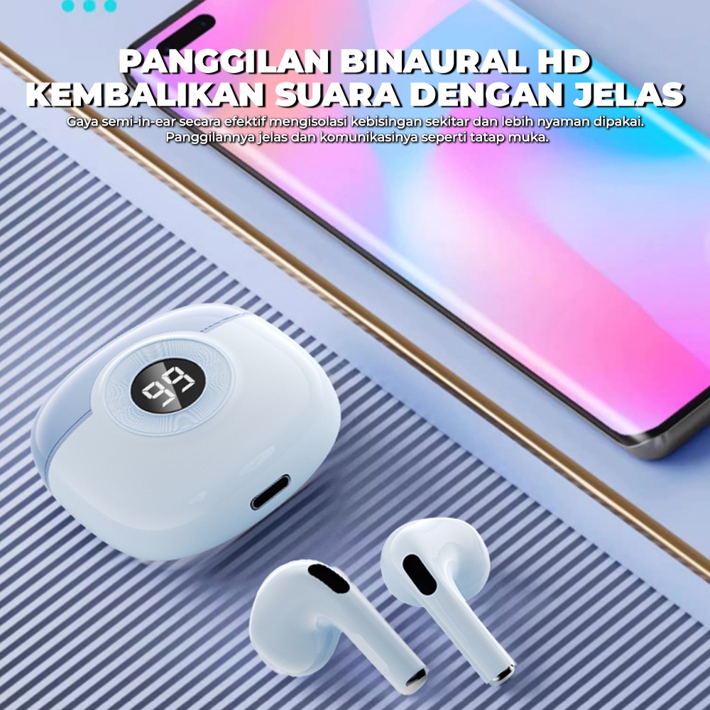 Matei COD Headset Bluetooth TWS K54 Wireless Earphones Bluetooth 5.4 In Ear HIFI Mini Waterproof Sports Music Earbuds - Gambar 3