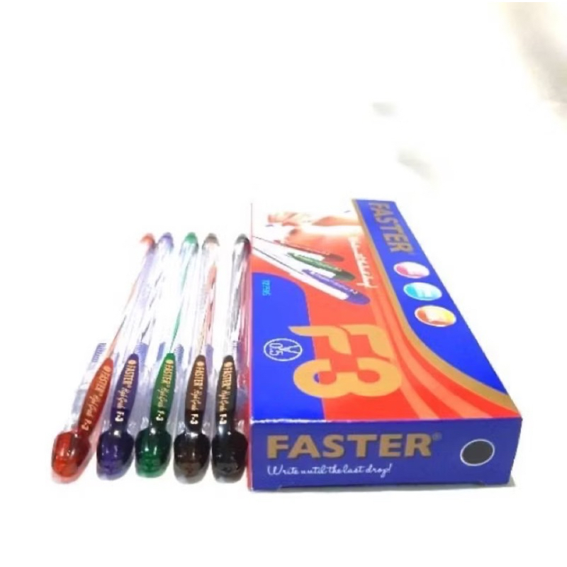 Pulpen Faster F3 Tinta Hitam Alat Tulis Sekolah dan Kantor