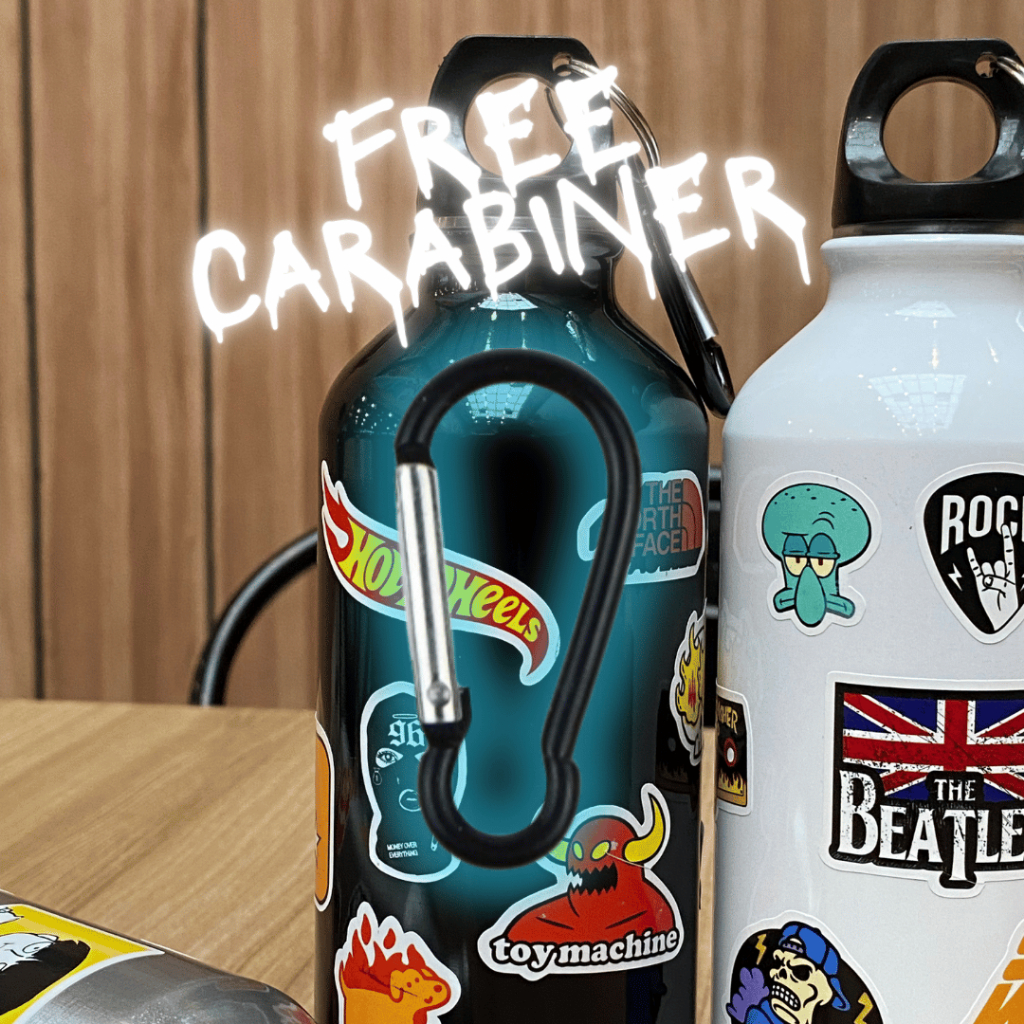 Botol Minum Sport Aesthetic Genz Carbiner Hype Stiker Premium 500 ML foto 4