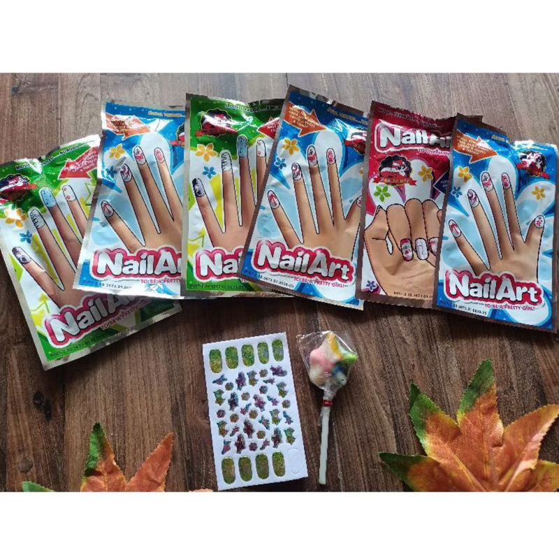 Sticker Kuku Tempel Motif 2In1 Nail Art Anak - Gambar 4