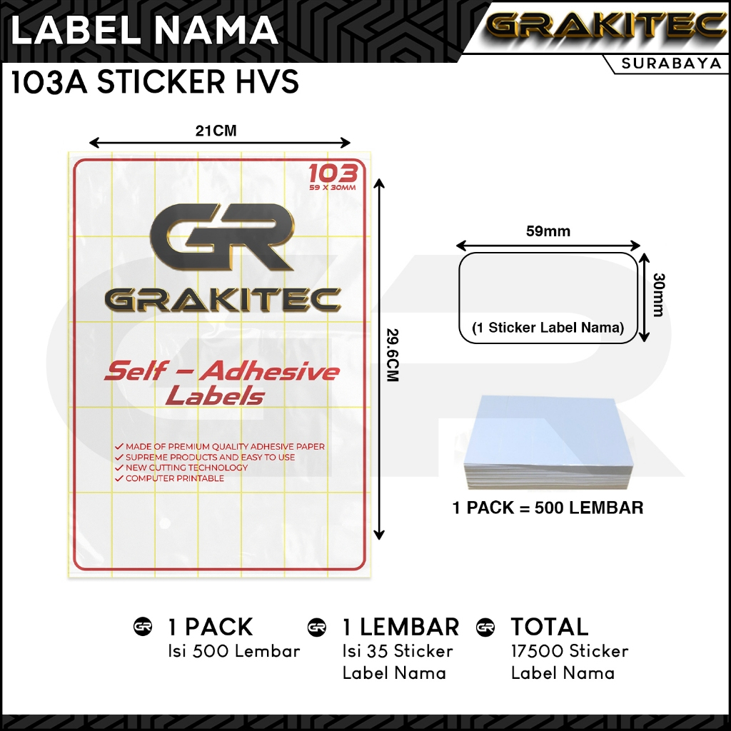 Name Labels 103a Invitation Stickers Hvs Per Pack Contains 500 Sheets ...