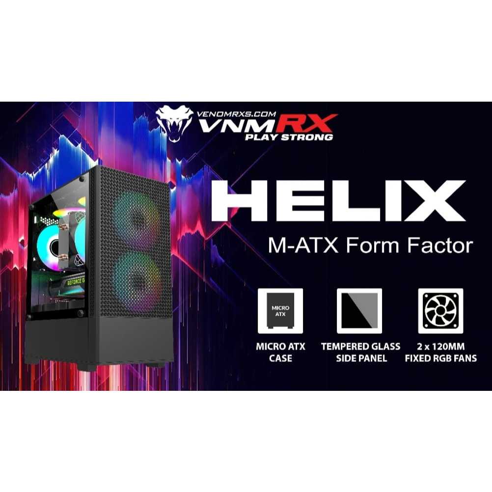 Venomrx Casing PC Helix M-ATX With 2x120mm Fixed RGB Fan | Shopee Singapore