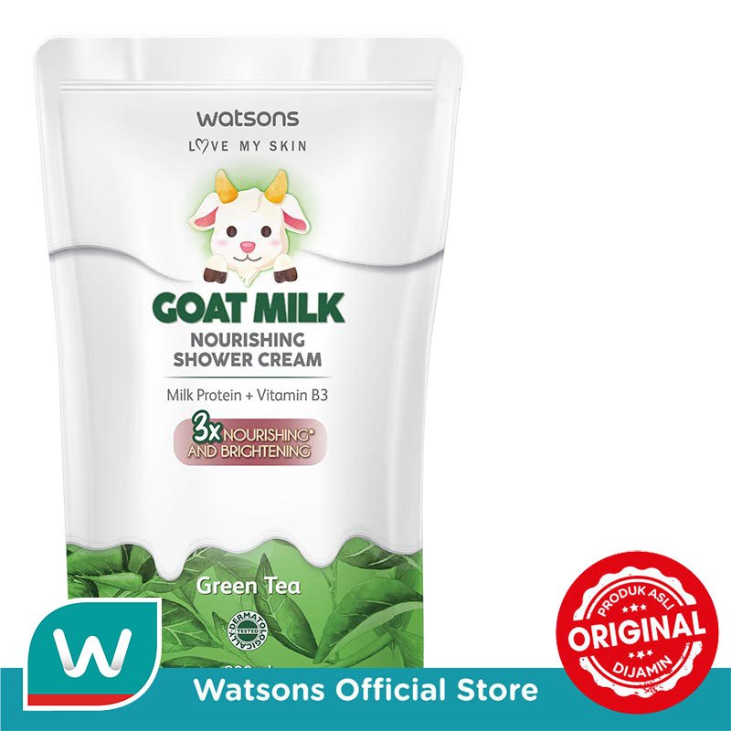 Watsons Goat Milk Nourishing Green Tea Shower Cream Pouch 800ml - Gambar 2