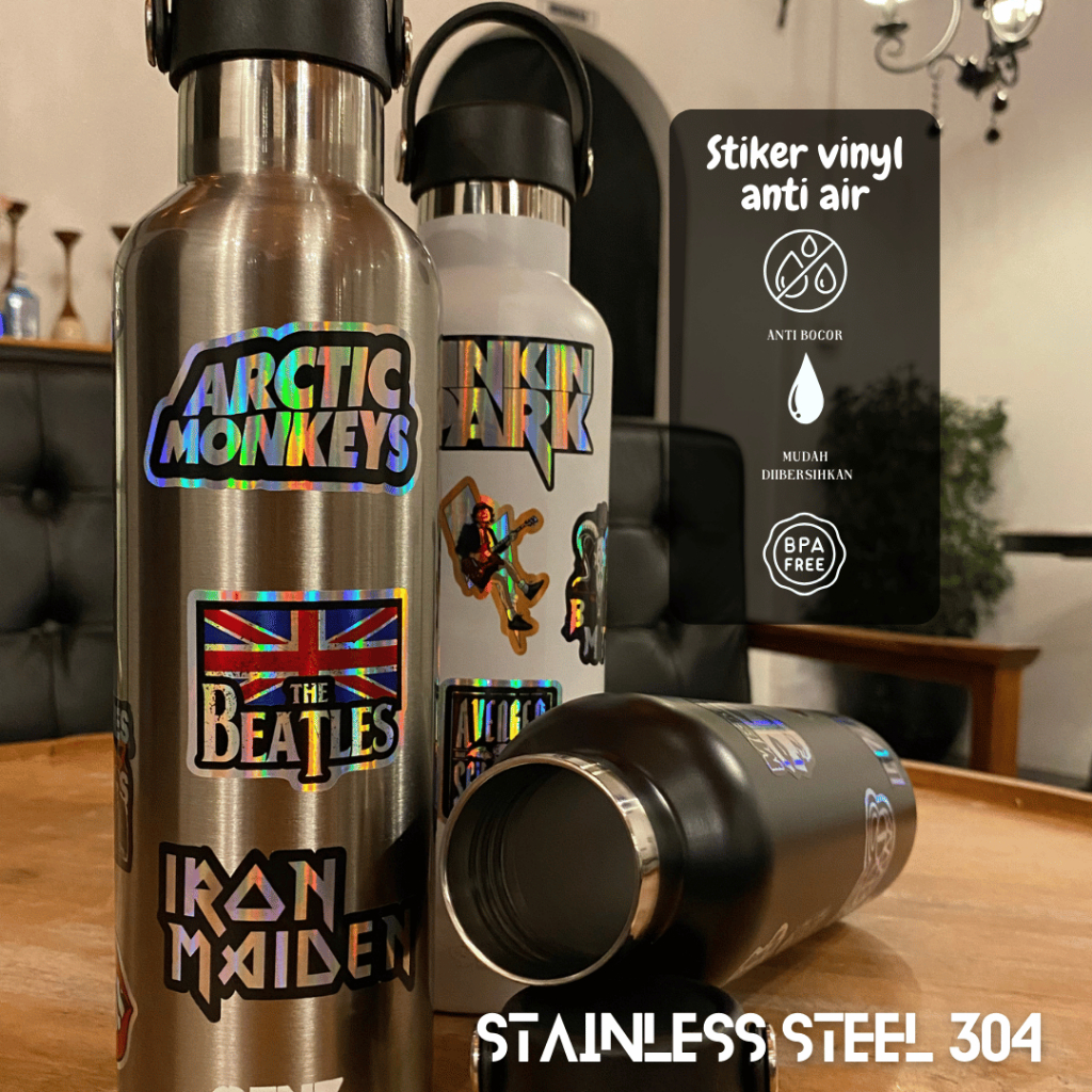 TUMBLER Arizona Gagang Karet Premium Stainless Steel Double Wall 750ml Stiker Band foto 4