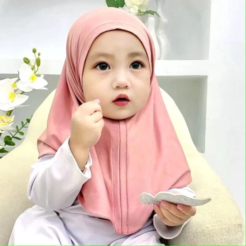 Bergo Instan Anak Non Pet Malay Jersey Jatuh Adem - Gambar 2