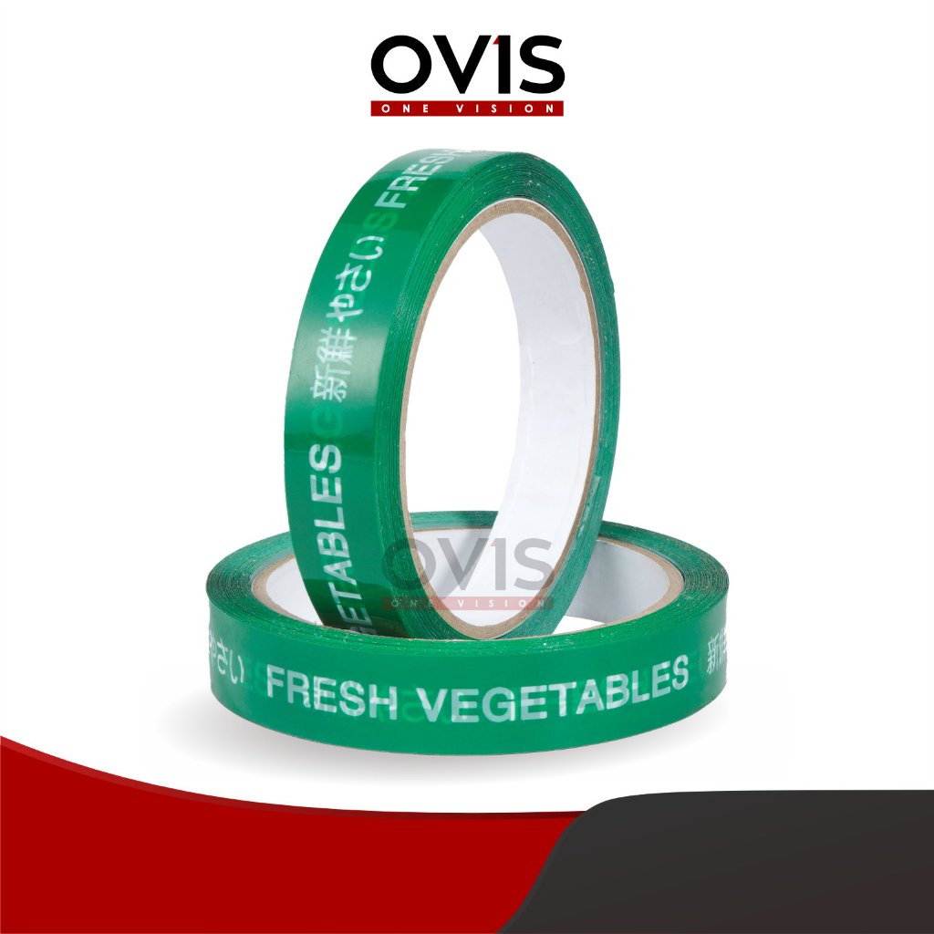 Lakban Sayur Buah Fresh Vegetable Fruit Isolasi Selotip Ovis 18 mm 50 Meter - Gambar 2