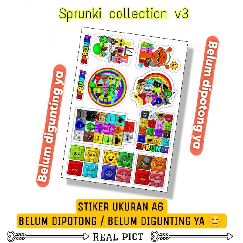 SPRUNKI COLLECTION V3 STICKERS / A6 SIZE VINYL STICKERS / SPRUNKI ...