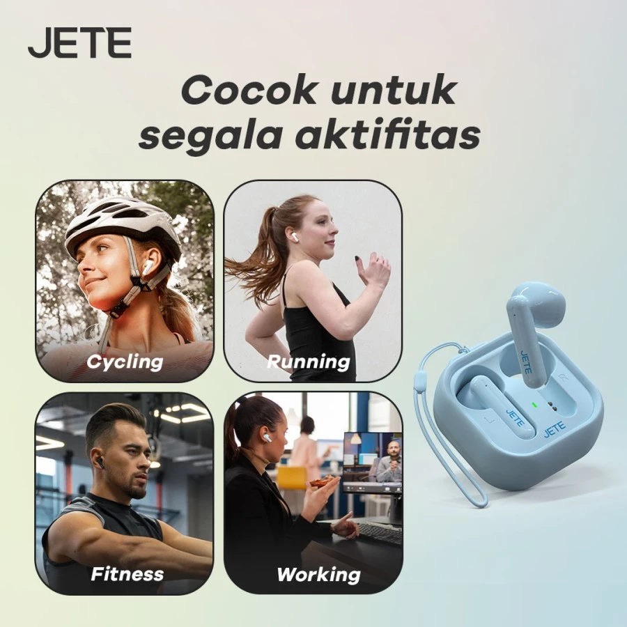 JETE CE8 TWS Bluetooth Earbuds Macaron BT 5.3 Super Bass 24 Hours Playtime - Garansi 2 Tahun - Gambar 3