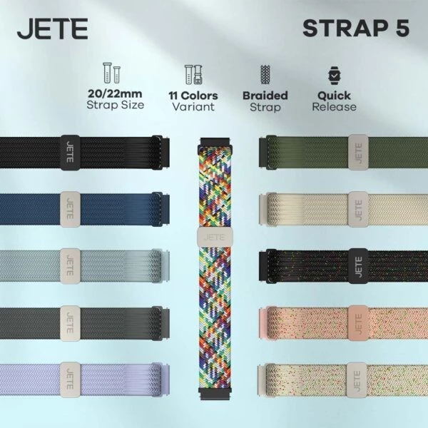 JETE Strap 05 Nylon Band Braided for Smartwatch Garmin Apple Huawei Quick Release 20mm / 22mm - Gambar 2