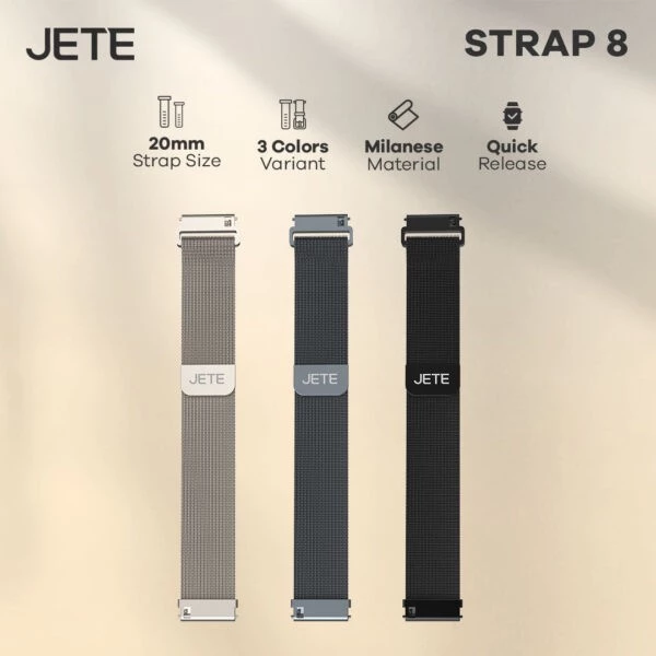 JETE Strap 08 Milanese Band for Smartwatch Garmin Apple Huawei - Quick Release 20mm