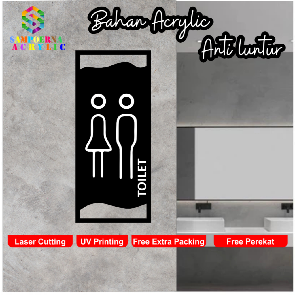 Modern Acrylic Toilet Sign | Acrylic Toilet Sign Label | Restroom WC ...