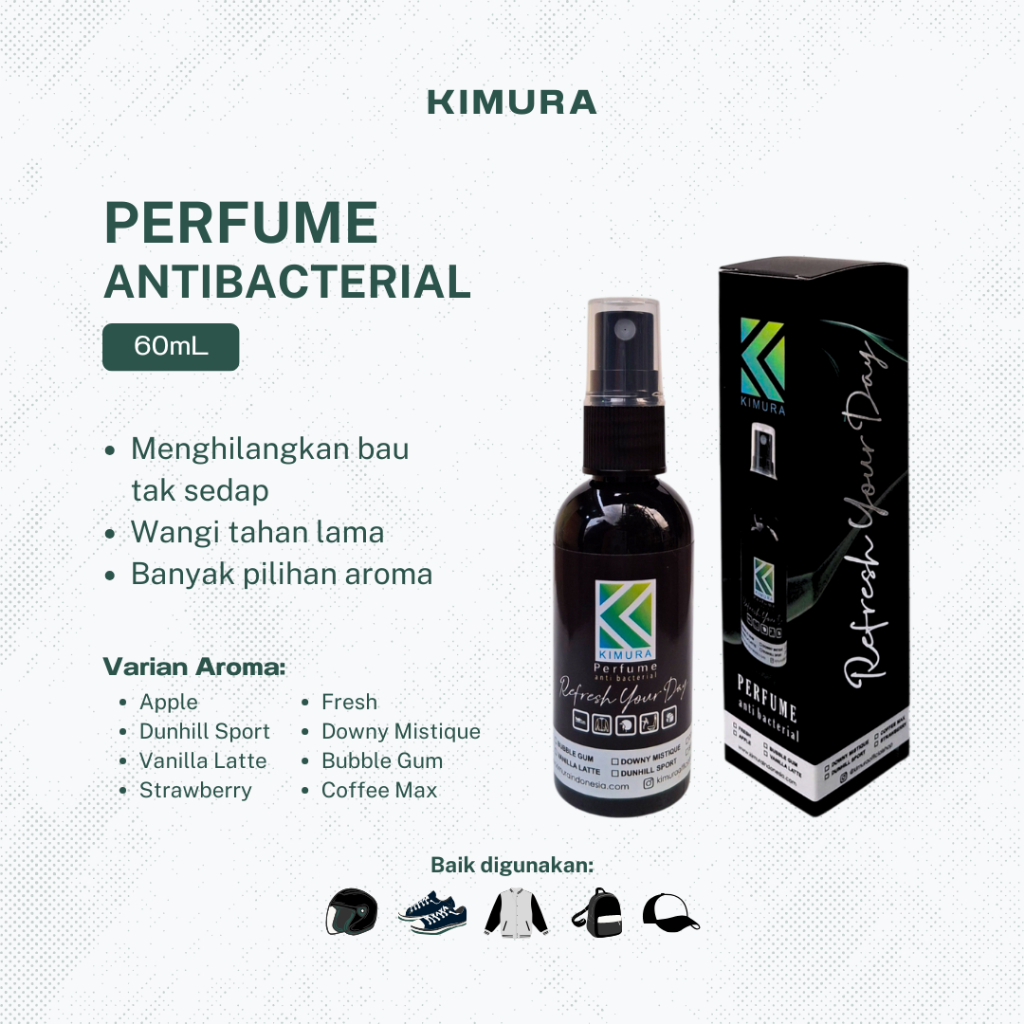 KIMURA - Parfum Sepatu Helm Anti Bau & Bakteri Beli 2 Gratis 1 60mL - Gambar 3
