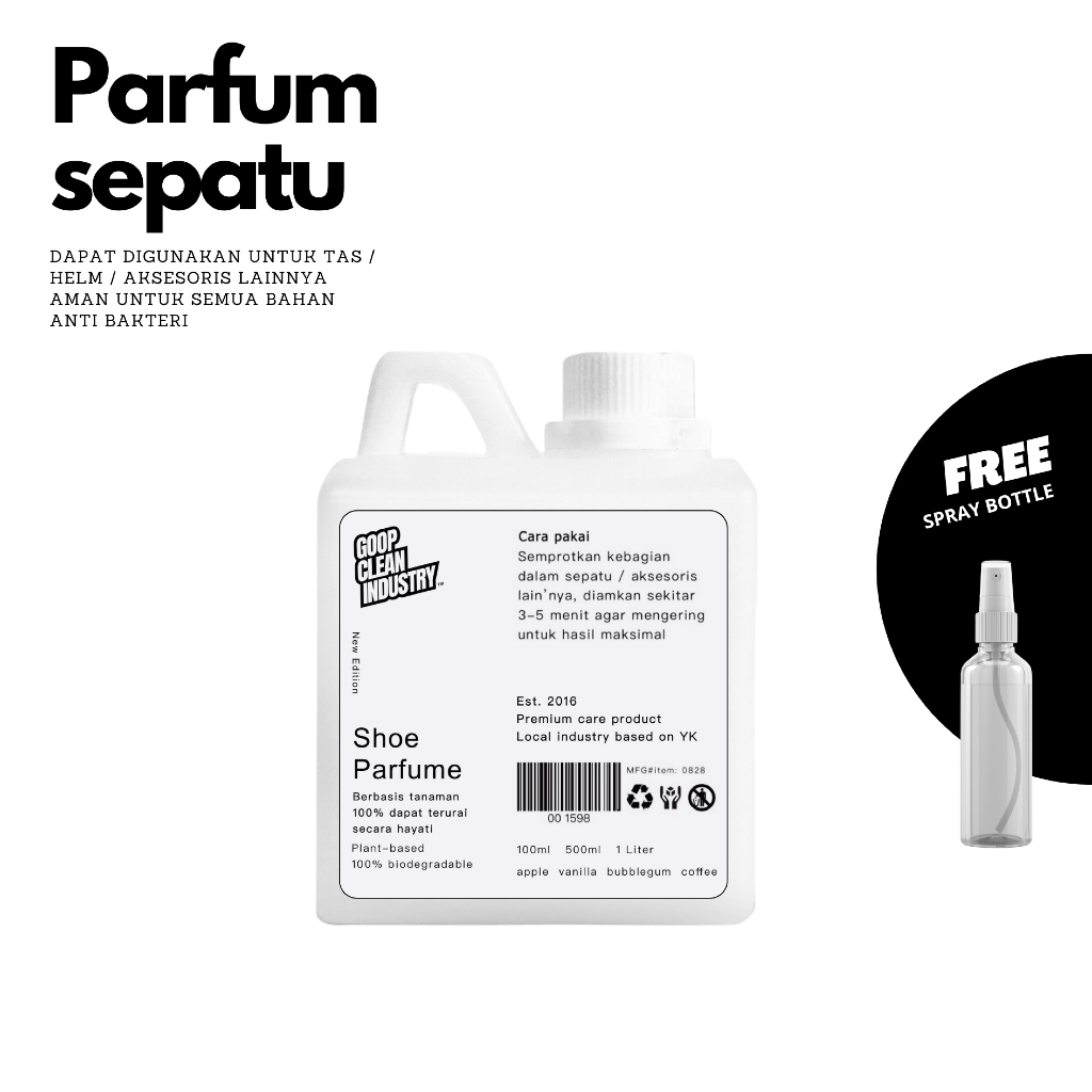 GOOP Deodorant Shoe 500ml Parfum sepatu anti bakteri Anti Bau Penghilang Bau Sepatu Topi Helm Tas
