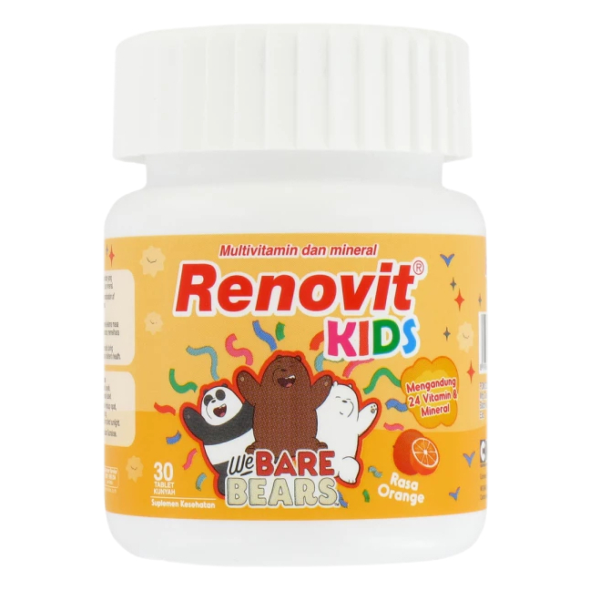 RENOVIT KIDS ORANGES ISI 30 TAB / TABLET KUNYAH ANAK / MULTIVITAMIN ANAK - Gambar 2