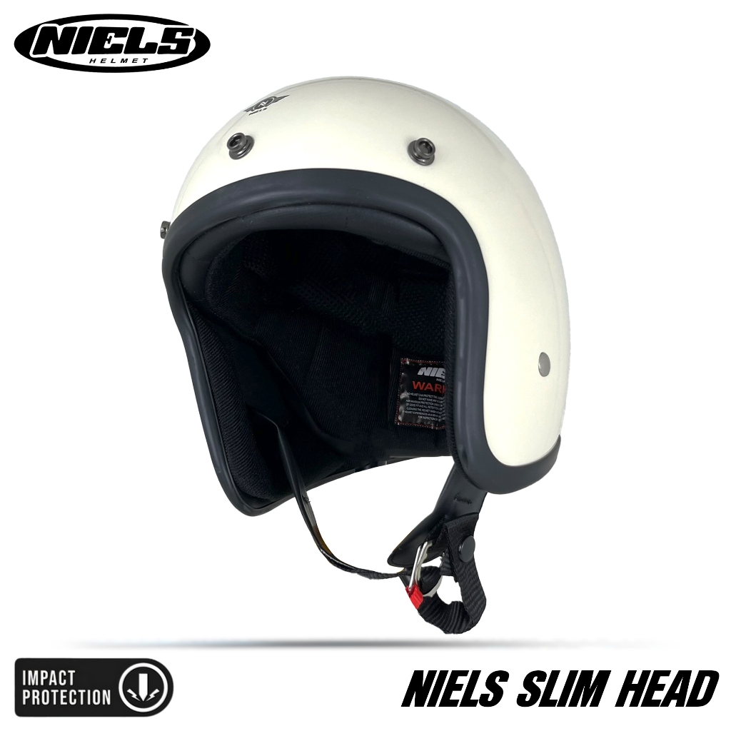 NIELS - Helm Bogo Retro Slim Head TX500 Pet Pendek / Kaca Datar SNI Motorcycle - Gambar 4