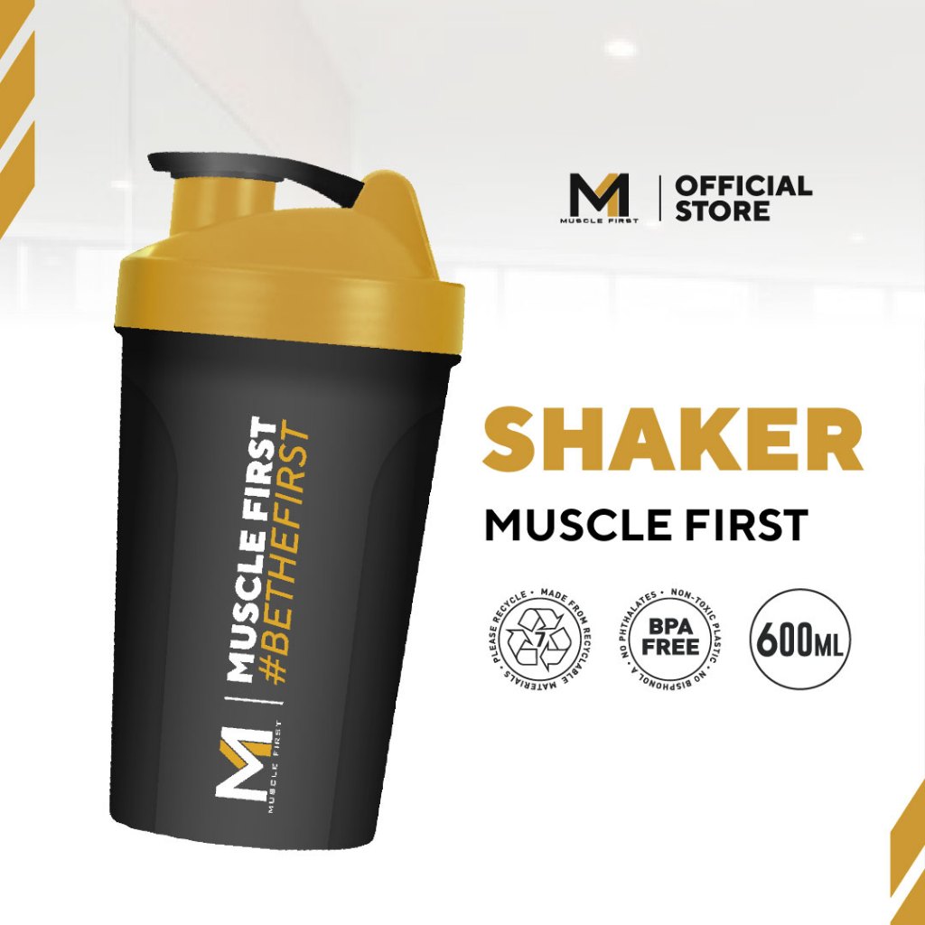 MUSCLE FIRST Shaker 600ml (MF) - Botol Minum Olahraga BPA Free Anti Bocor