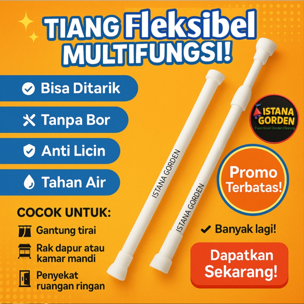 Flexible pole 80cm-150cm/60-110cn / door pole/ window pole pole ...