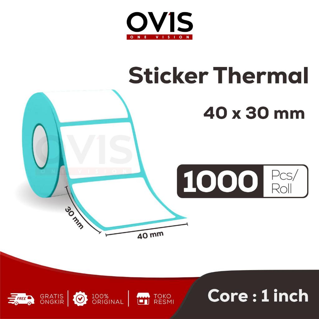 Label Stiker Resi Thermal Direct 40x30 mm OVIS Sticker Paper Kertas Barcode Makanan Minuman Obat